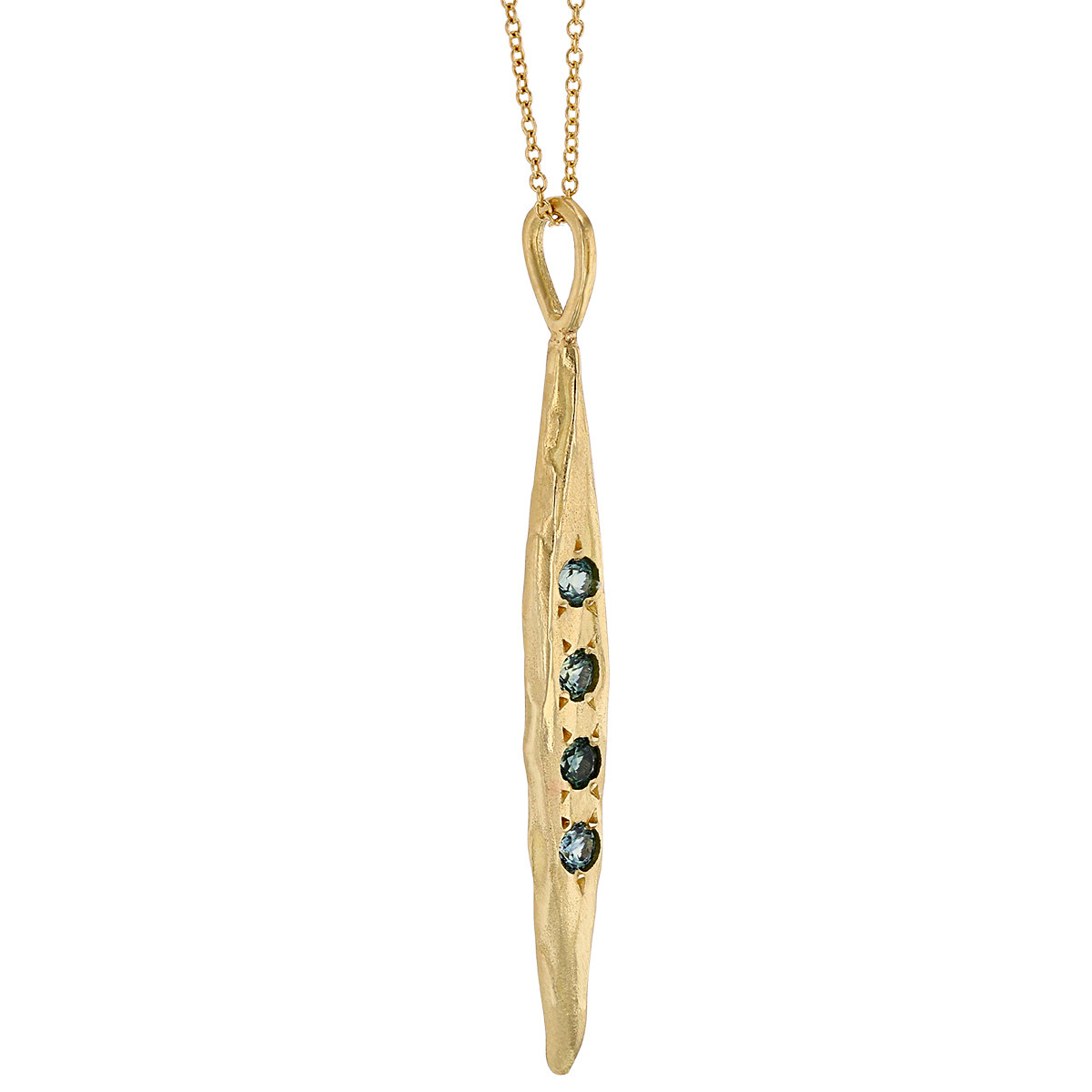 Robin Haley Montana Sapphire Navette Pendant in Yellow Gold, 18