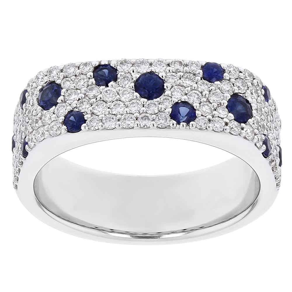 Sapphire & Diamond Pavé 5 Row Ring in White Gold | Borsheims