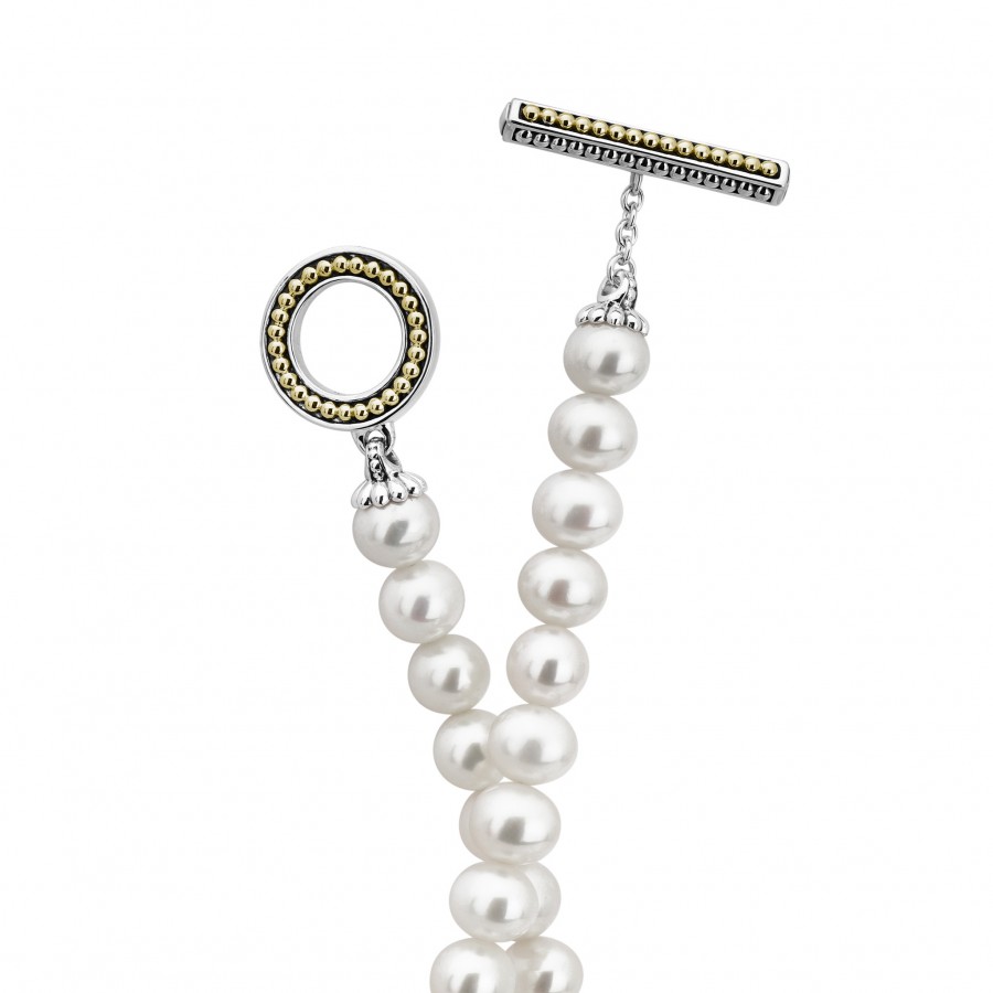 LAGOS Luna Pearl Tassel Toggle Necklace