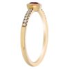 Pear Shaped Ruby East West Bezel Set Ring with Diamond Shank in Yellow Gold