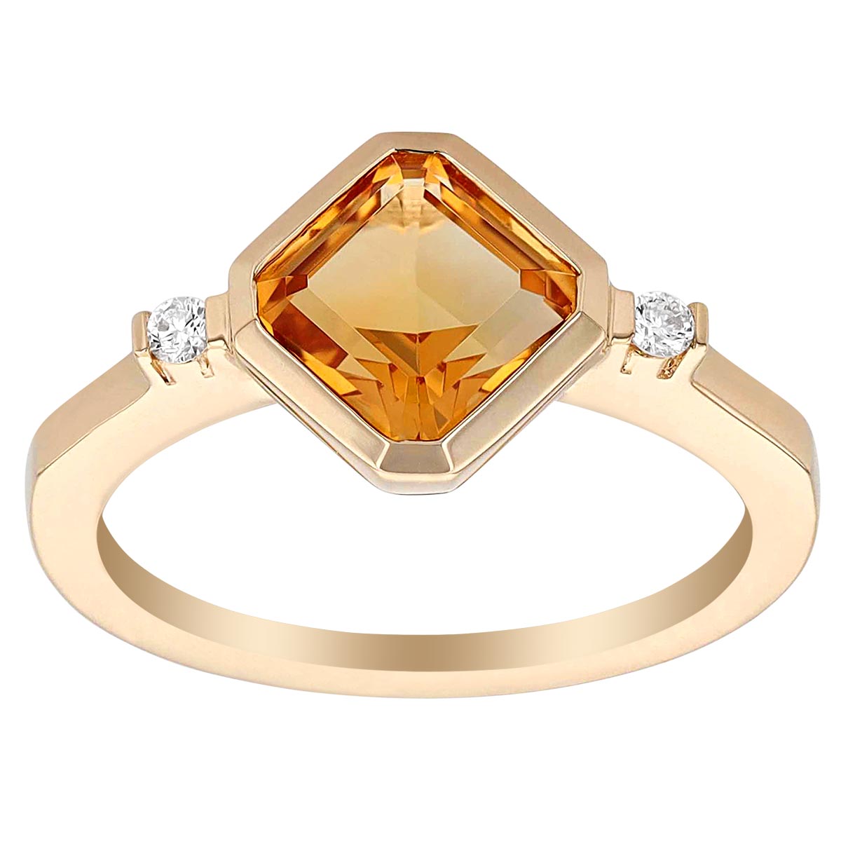 Asscher cut citrine best sale ring