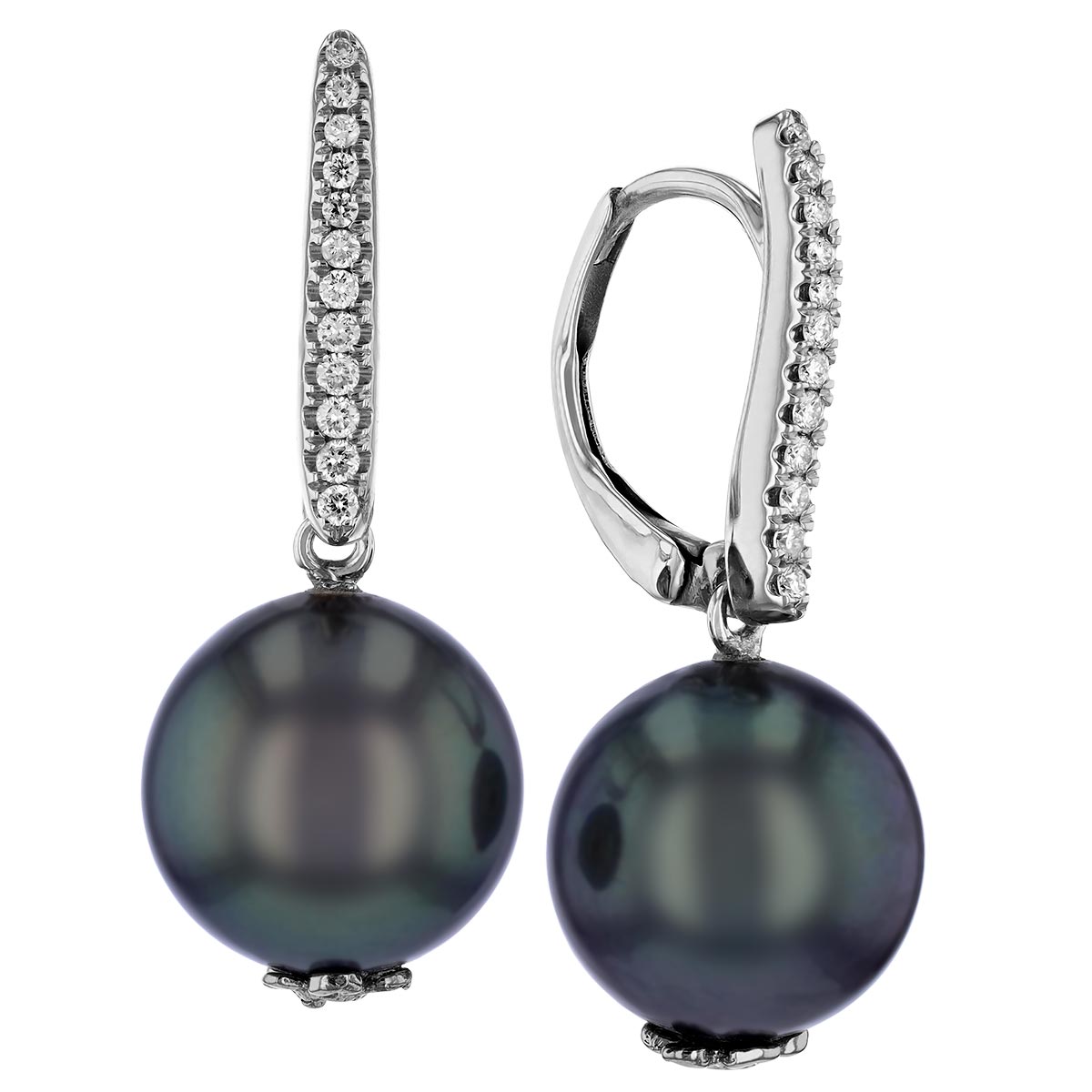 TARA Pearls Tahitian South Sea Cultured Pearl & Diamond Drop Earrings in White Gold