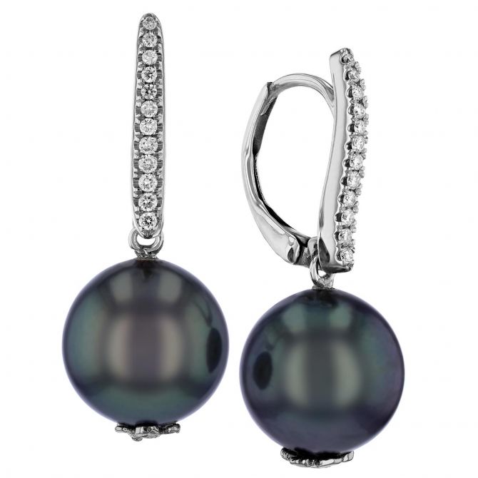 TARA Pearls Tahitian South Sea Cultured Pearl & Diamond Drop Earrings in White Gold