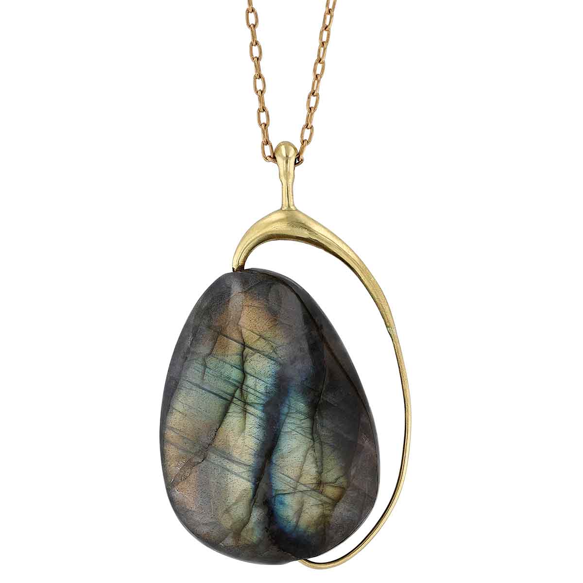 Ten Thousand Things Labradorite & Yellow Gold Oval Overlap