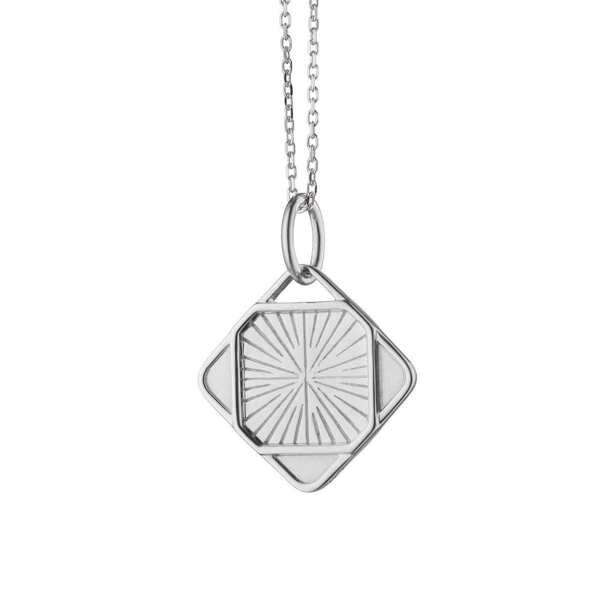 Monica Rich Kosann Mini Love Pendant with White Sapphire in Sterling Silver, 18