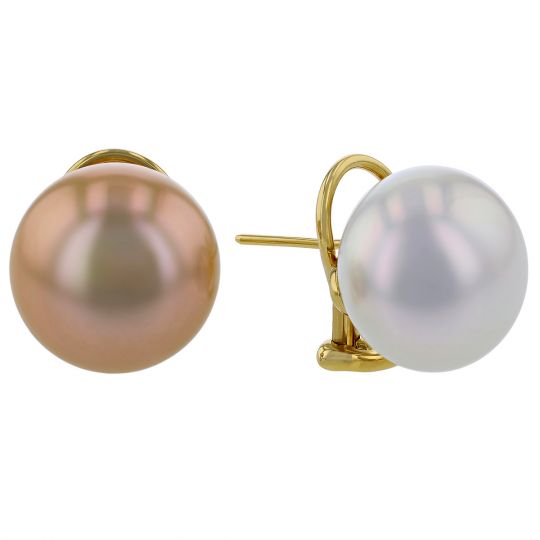 omega back pearl earrings