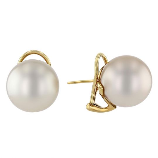 omega back pearl earrings