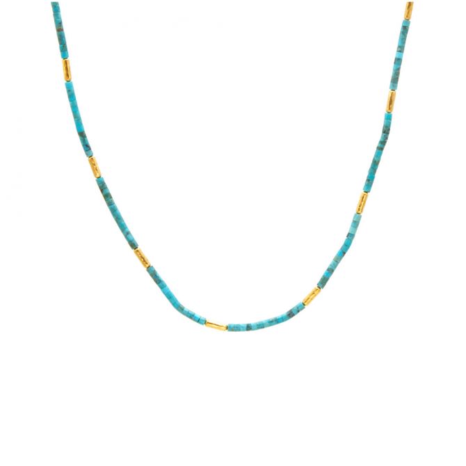 Gurhan Jet Set Single Strand Turquoise & 24K Gold Necklace, 18"
