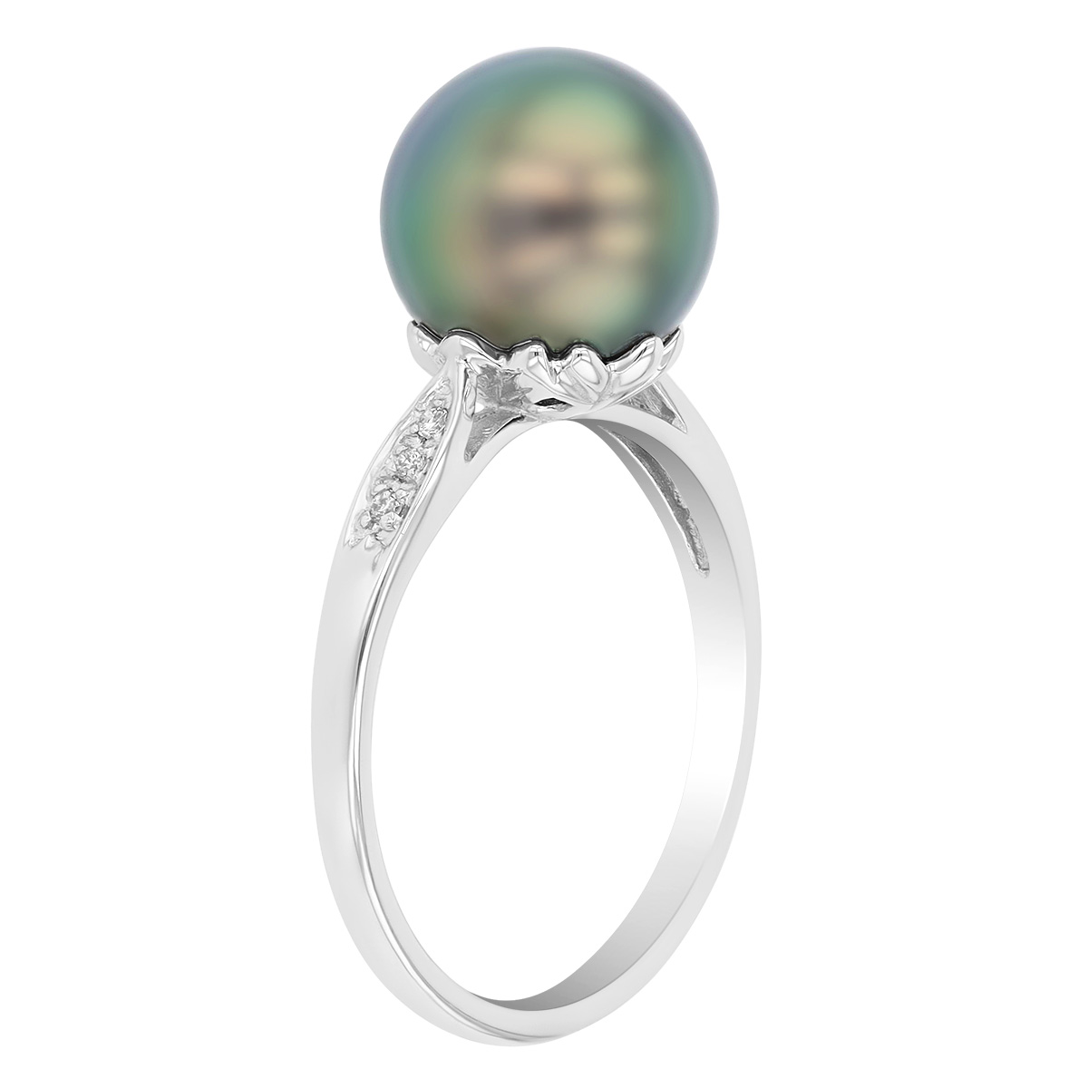 TARA Pearls Tahitian South Sea Cultured Pearl & Diamond Ring in White Gold