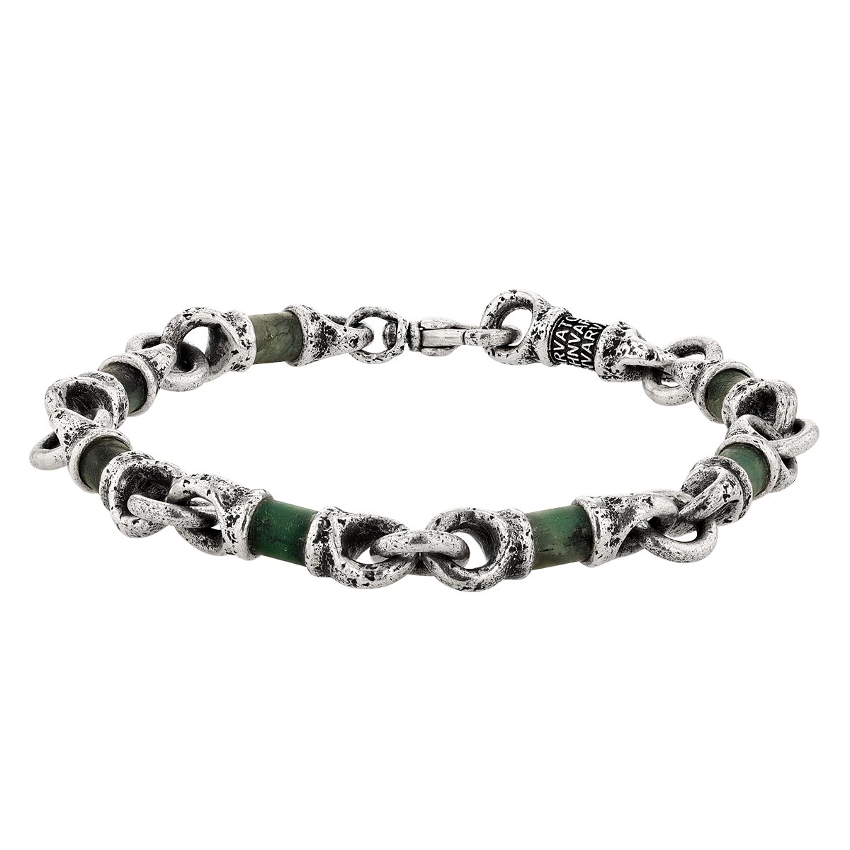 John Varvatos x GURHAN Barrel Sterling Silver Chunky Link Bracelet, Emerald