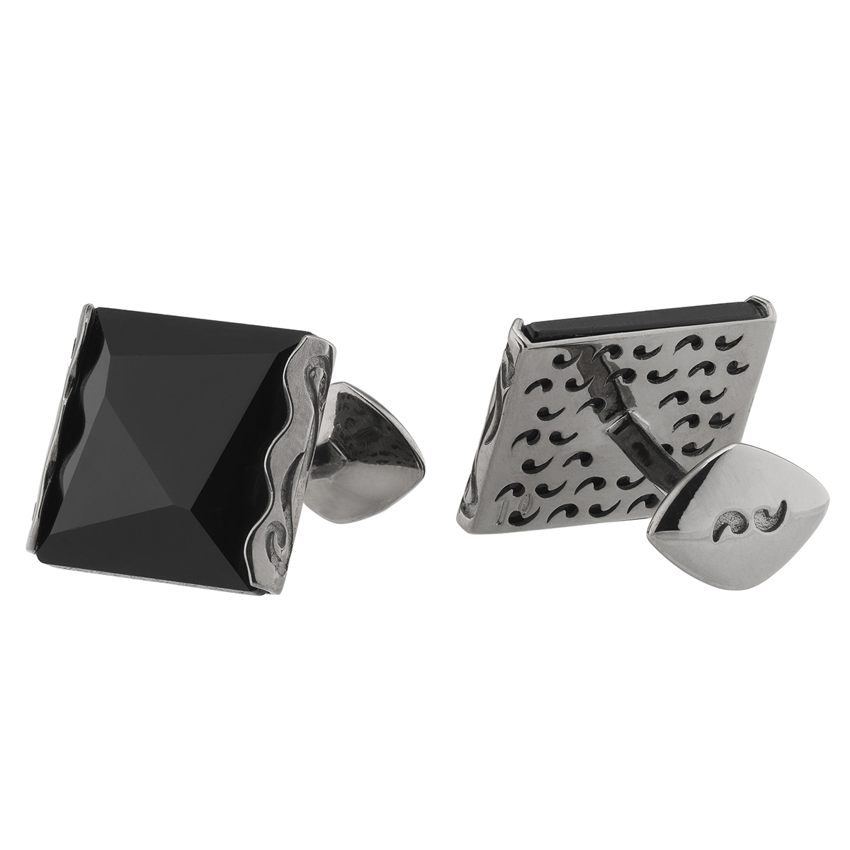 Marco Dal Maso Ara Cufflinks with Square Onyx Gemstones