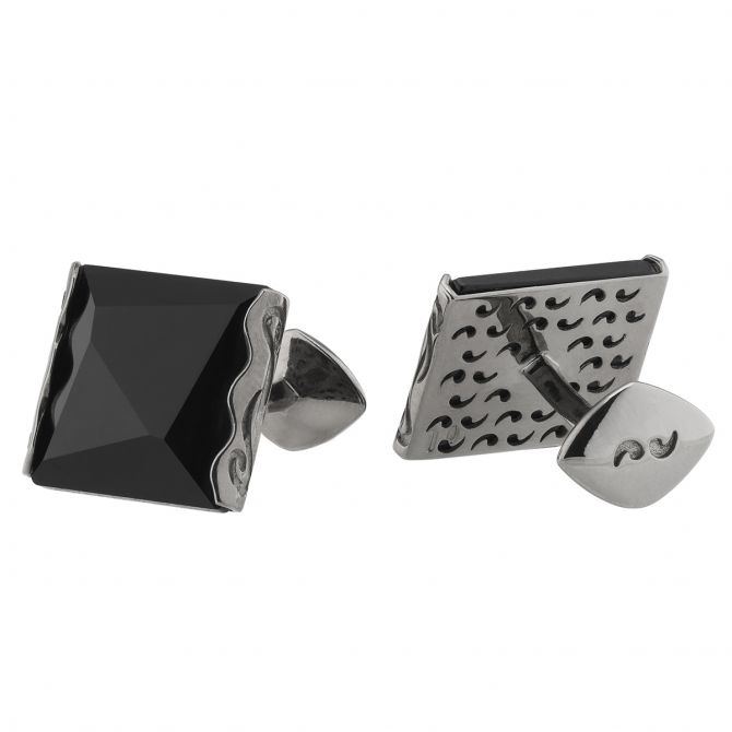 Marco Dal Maso Ara Cufflinks with Square Onyx Gemstones