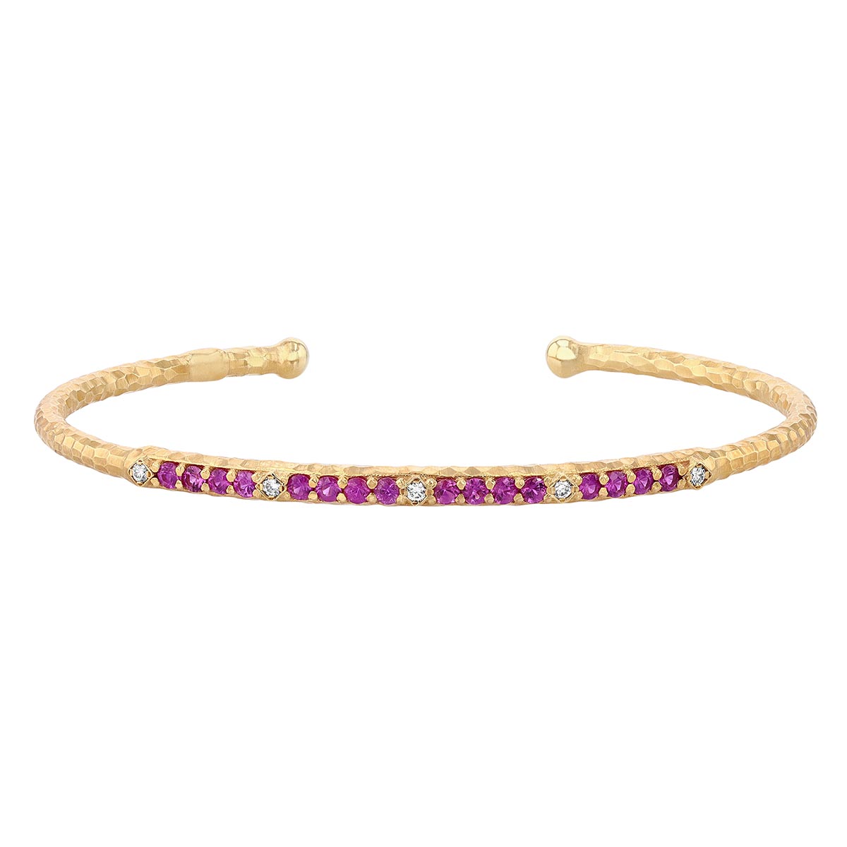 Marika Yellow Gold Ruby & Diamond Cuff Bracelet