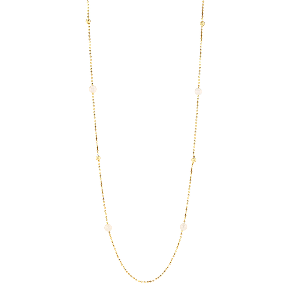 Roberto Coin Pearls By the Inch Long Station Necklace in Yellow Gold, 36