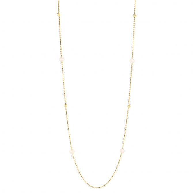 Roberto Coin Pearls By the Inch Long Station Necklace in Yellow Gold, 36"