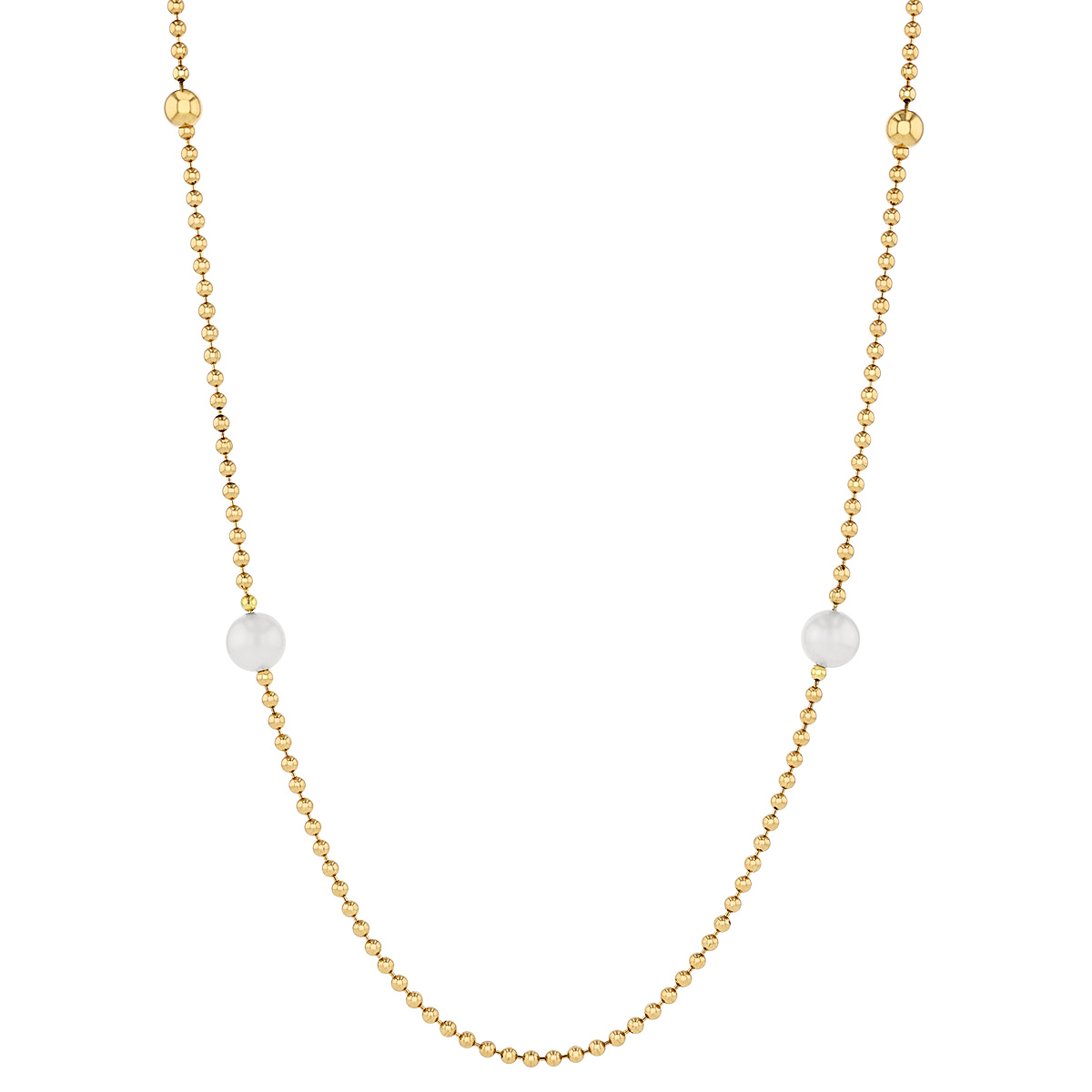 Roberto Coin Pearls By the Inch Long Station Necklace in Yellow Gold, 36