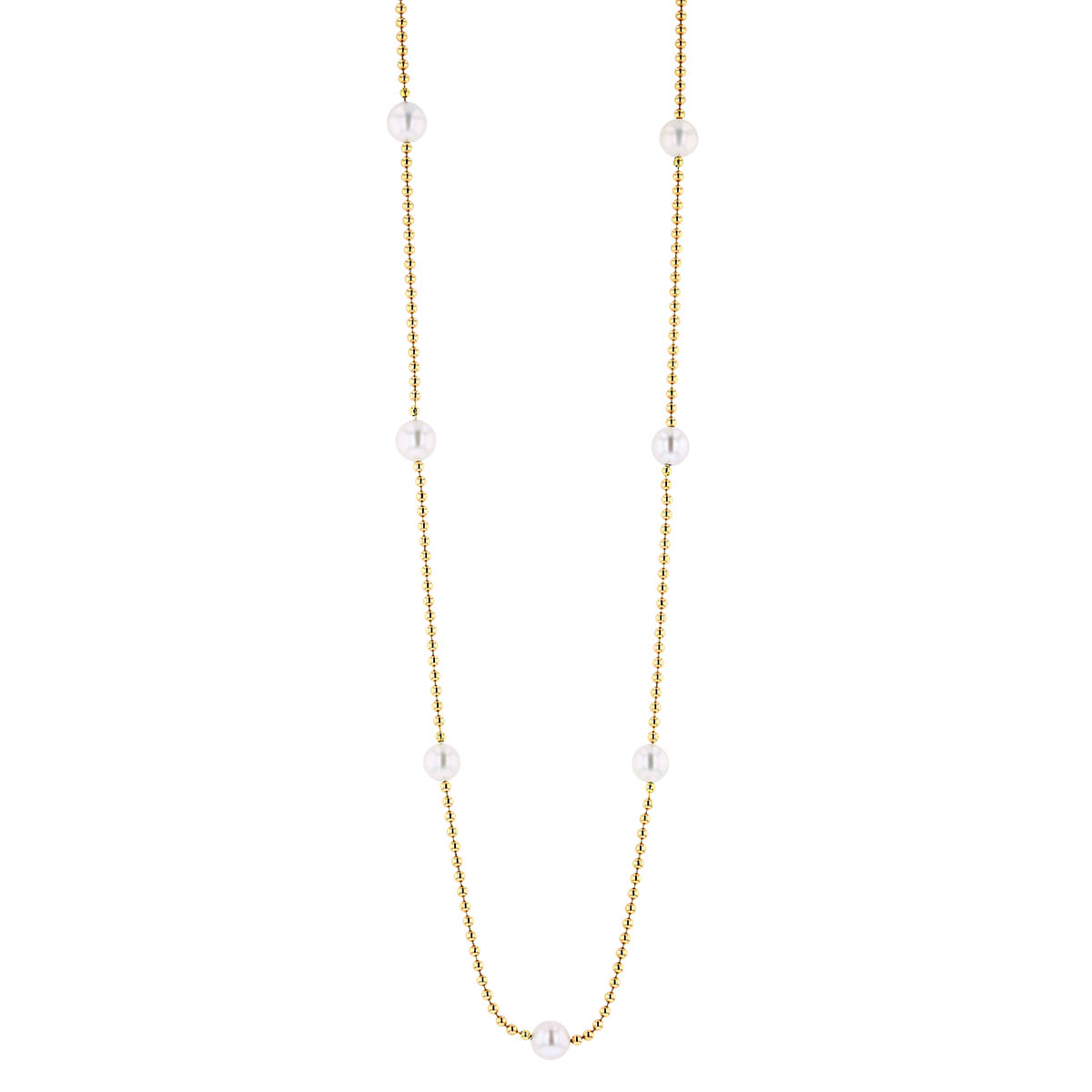 Roberto Coin Pearls By the Inch Long Station Necklace in Yellow Gold, 17.5