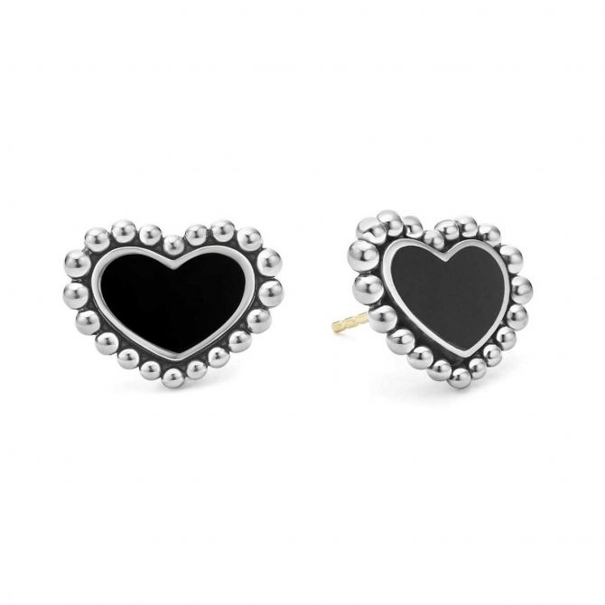 LAGOS Onyx Maya Heart Stud Earrings