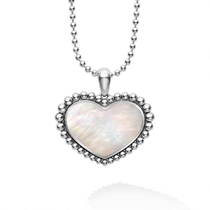 LAGOS White Mother Of Pearl Maya Heart Necklace