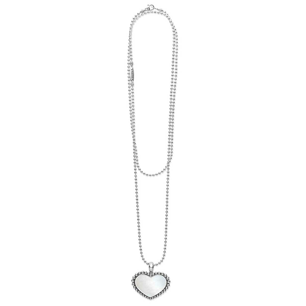 LAGOS White Mother Of Pearl Maya Heart Necklace