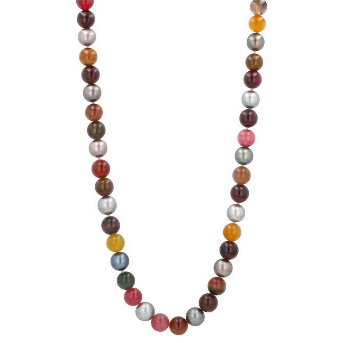TARA Pearls Tahitian South Sea Cultured Pearl & Multicolored Tourmaline Strand Necklace, 25"