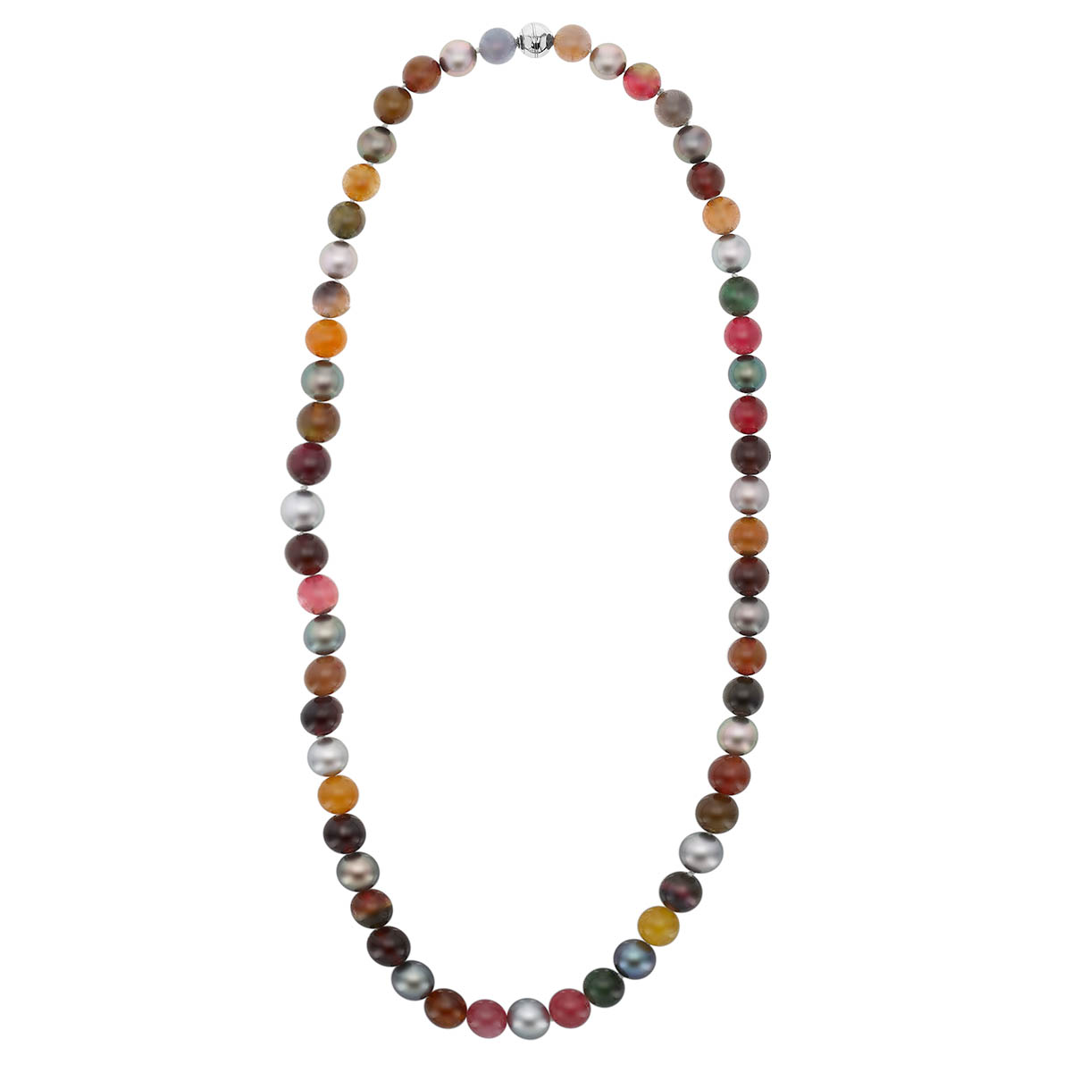 TARA Pearls Tahitian South Sea Cultured Pearl & Multicolored Tourmaline Strand Necklace, 25
