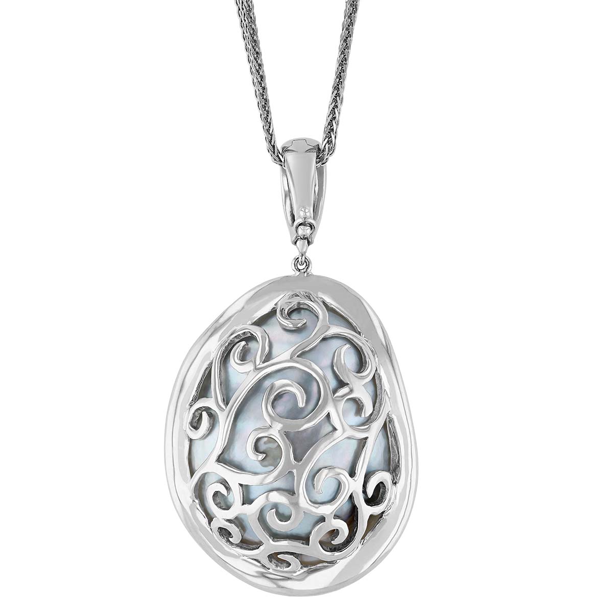 TARA Pearls South Sea Baroque Cultured Pearl & Diamond Pave Pendant in White Gold, 18