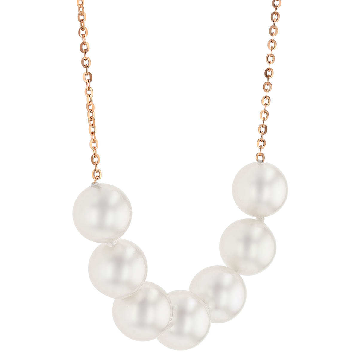 TARA Pearls White Cultured Pearl Septet Necklace in Rose Gold, 18