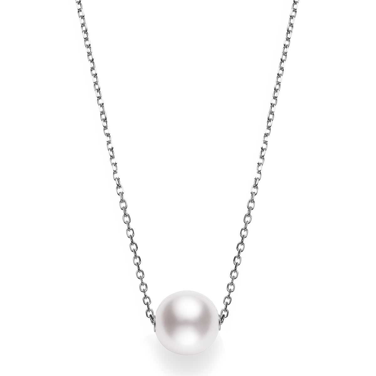 Mikimoto Akoya Single Pearl Pendant in White Gold, 18