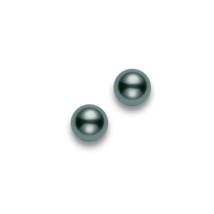 Mikimoto Tahitian South Sea Cultured Pearl 8 mm Stud Earrings in White Gold, Grade A
