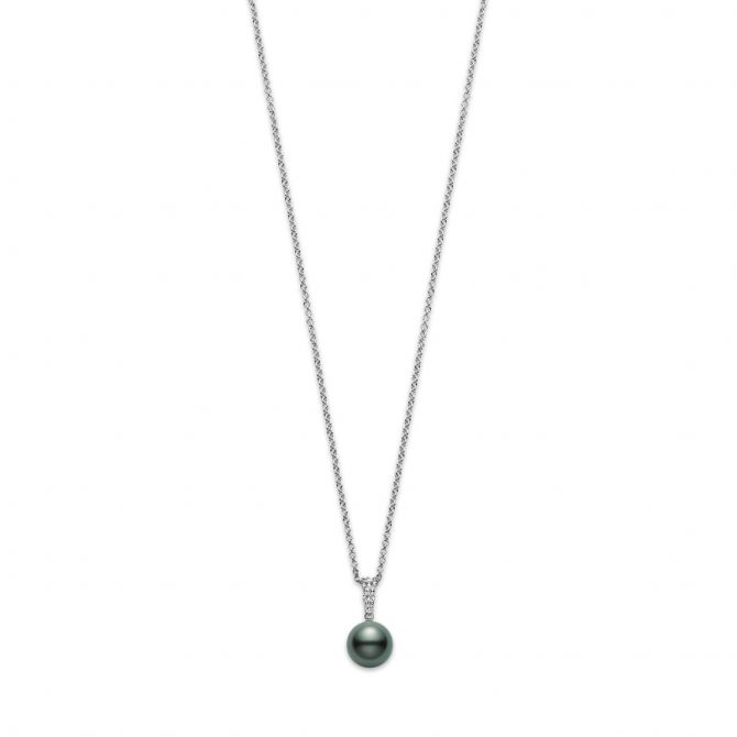 Mikimoto Morning Dew Tahitian South Sea Cultured Pearl & Diamond Pendant, 18"