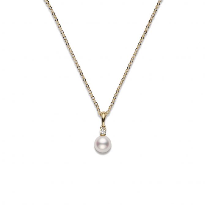 Mikimoto pearl on sale and diamond necklace