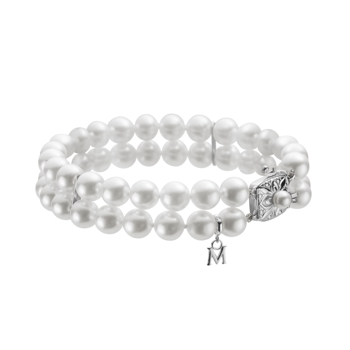 Mikimoto Akoya Cultured Pearl Double Strand Bracelet with White Gold Clasp, 7