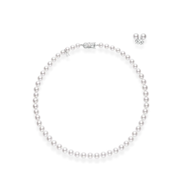 Mikimoto Akoya Cultured Pearl 18" Strand Necklace & Stud Earrings Set, 6-7 mm