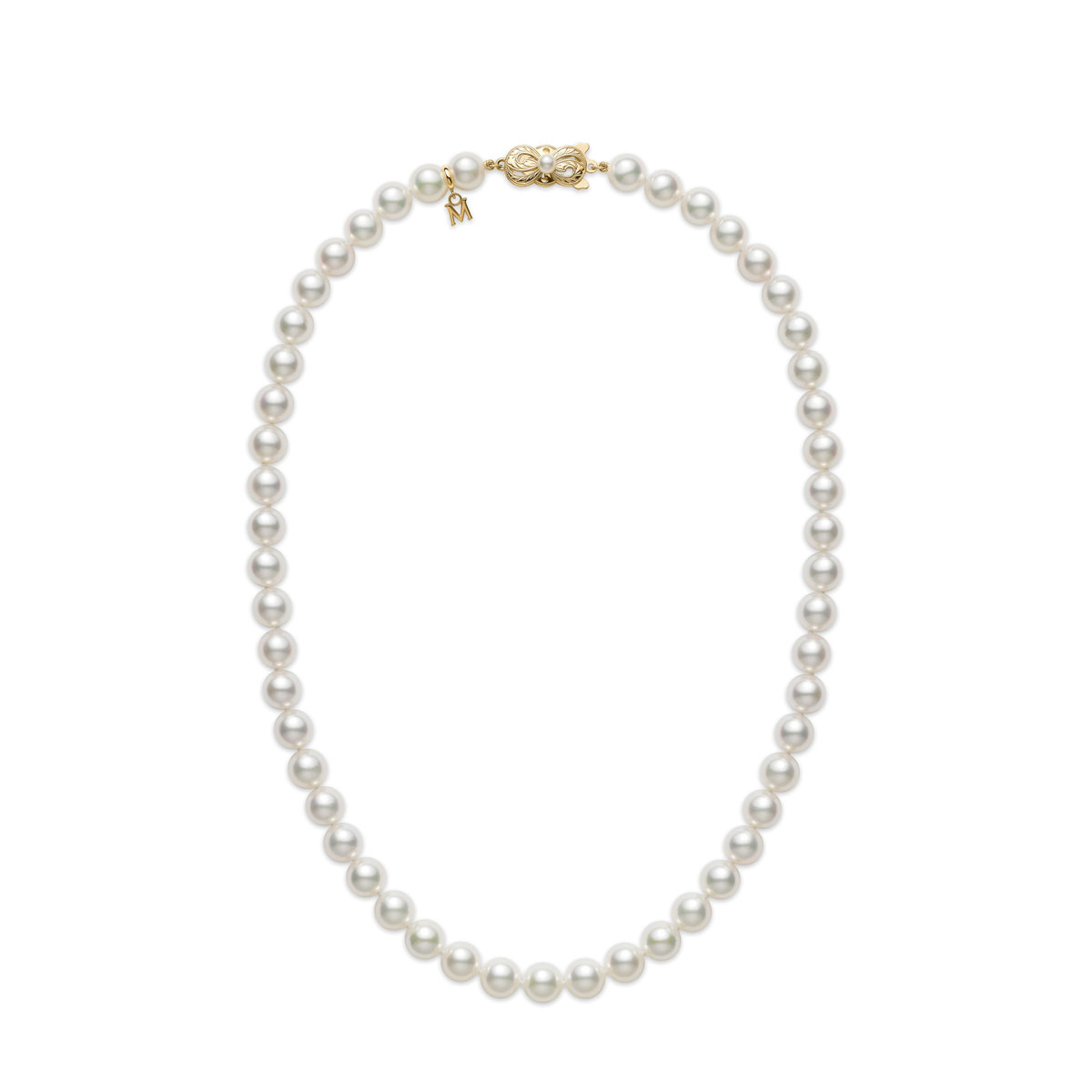 Mikimoto Akoya Cultured Pearl Princess Strand Necklace with Yellow Gold Clasp, 7.5-8 mm, 18