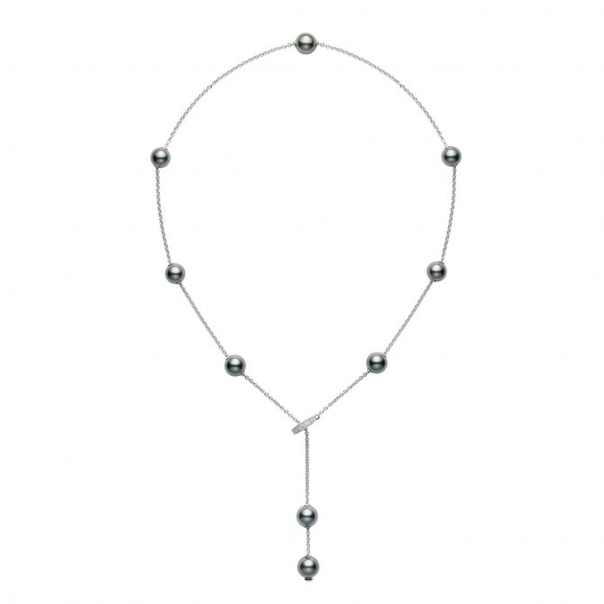Mikimoto Pearls in Motion Black South Sea Cultured Pearl Lariat Necklace, 19"