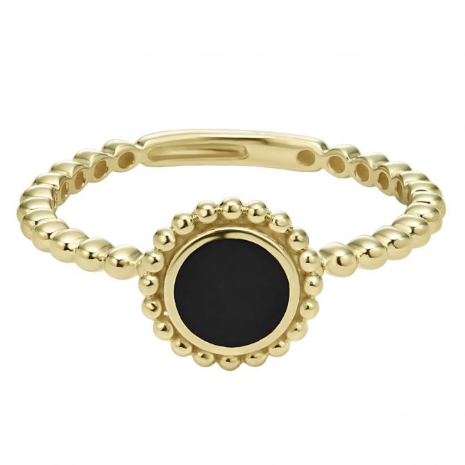 LAGOS Covet Round Onyx Stacking Ring, Size 7