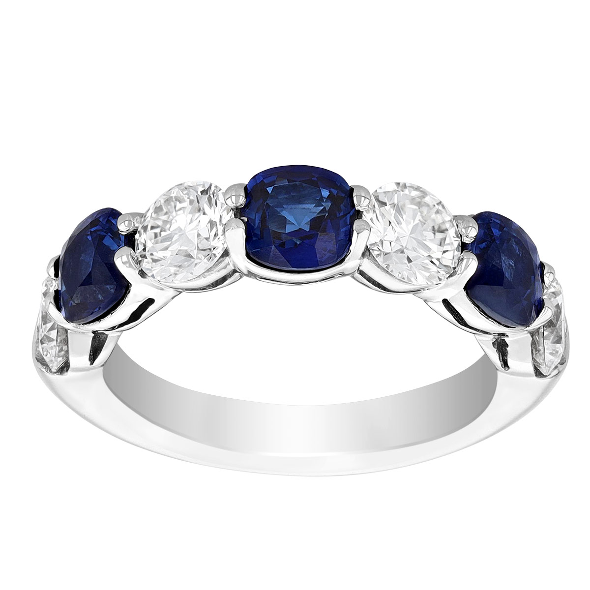 J.B. Star Sapphire & Diamond 7 Stone Ring in Platinum