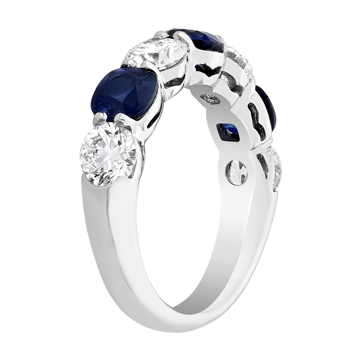 J.B. Star Sapphire & Diamond 7 Stone Ring in Platinum