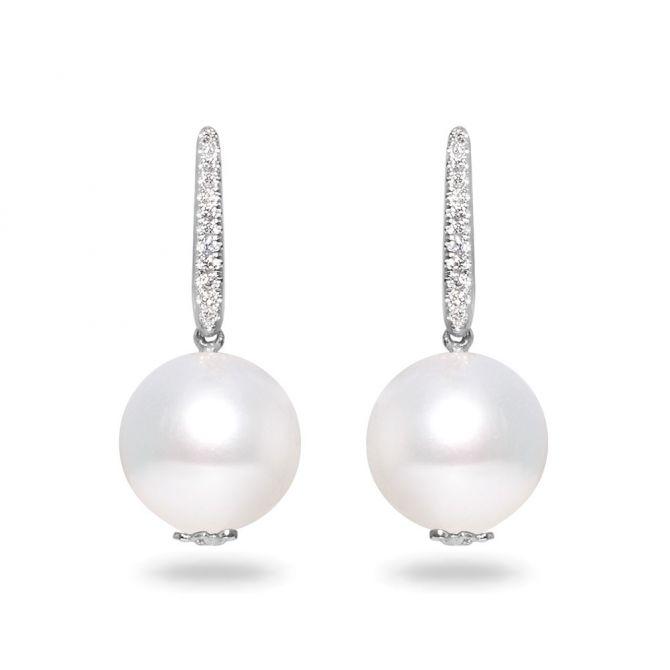 TARA Pearls South Sea Cultured Pearl & Diamond Drop Earrings in White Gold
