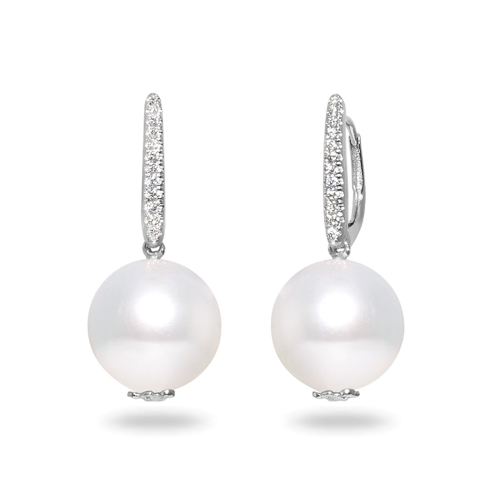 TARA Pearls South Sea Cultured Pearl & Diamond Drop Earrings in White Gold