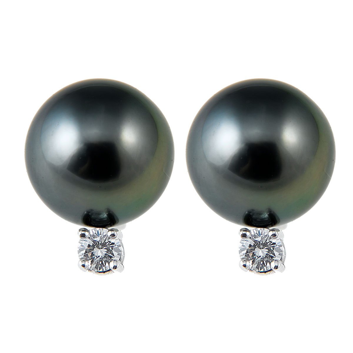 TARA Pearls Tahitian South Sea Cultured Pearl & Diamond Stud Earrings in White Gold