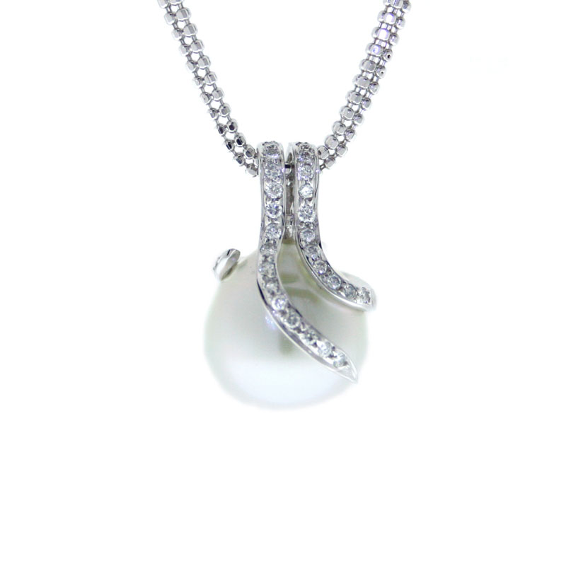 TARA Pearls Oscar South Sea Cultured Pearl & Diamond Pendant in White Gold, 18