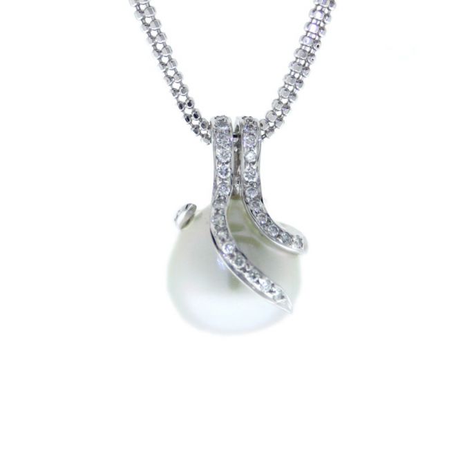 TARA Pearls Oscar South Sea Cultured Pearl & Diamond Pendant in White Gold, 18"