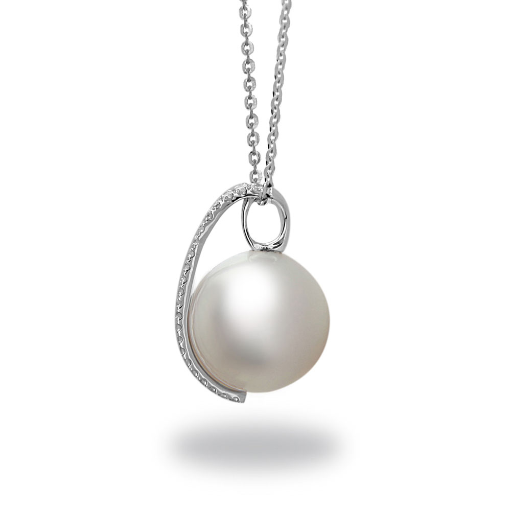 TARA Pearls South Sea Cultured Pearl & Diamond Bar Pendant in White Gold, 18