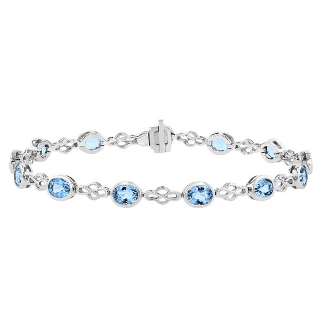 Aquamarine stone Bracelet diamond cut | Kalyanastrogems