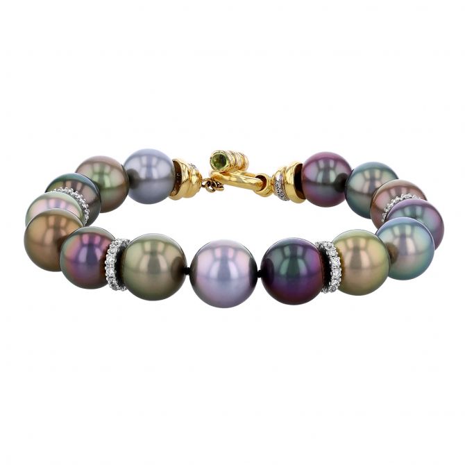 TARA Pearls Tahitian South Sea Cultured Pearl Bracelet with Diamonds