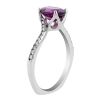 Oval Garnet Ring with Diamond Bypass Shank in White Gold
