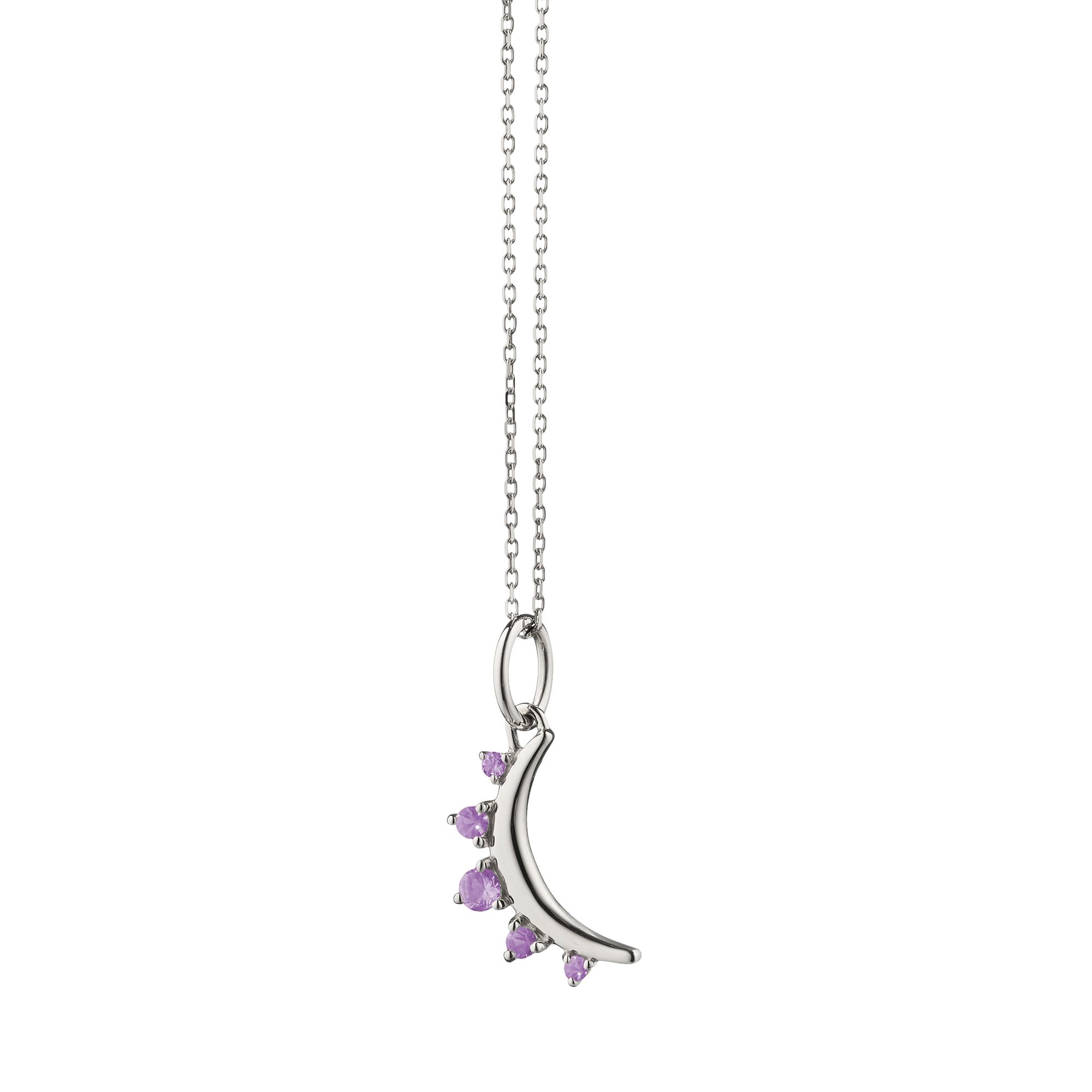 Monica Rich Kosann Petite Moon with Amethyst Necklace in Sterling Silver