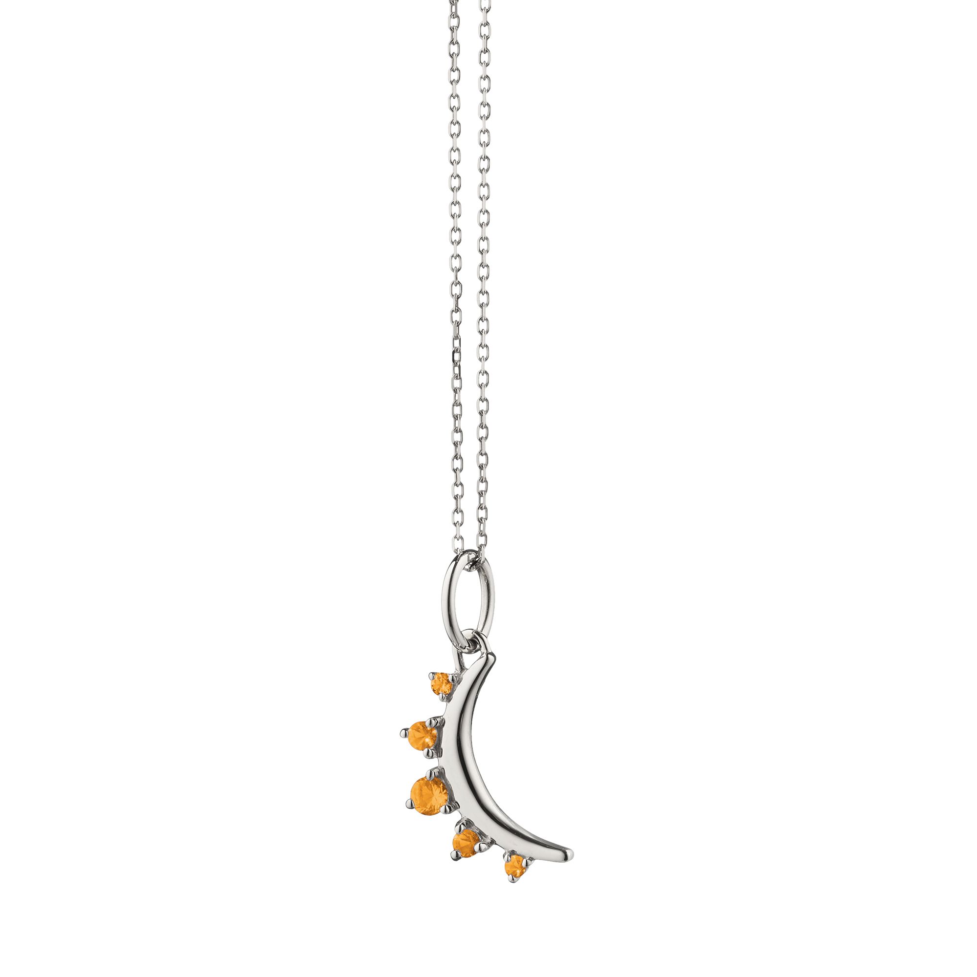 Monica Rich Kosann Petite Moon with Citrine Necklace in Sterling Silver